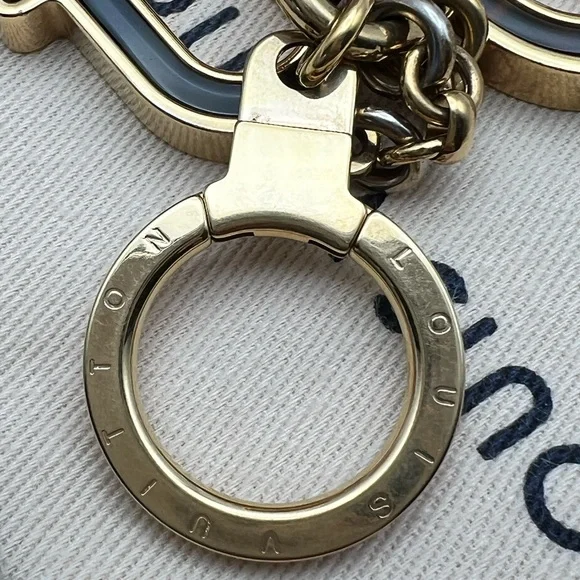 LOUIS VUITTON Porte Cles Confidence Bag Charm Key Ring Gold Metallic M65088 - Picture 11 of 17